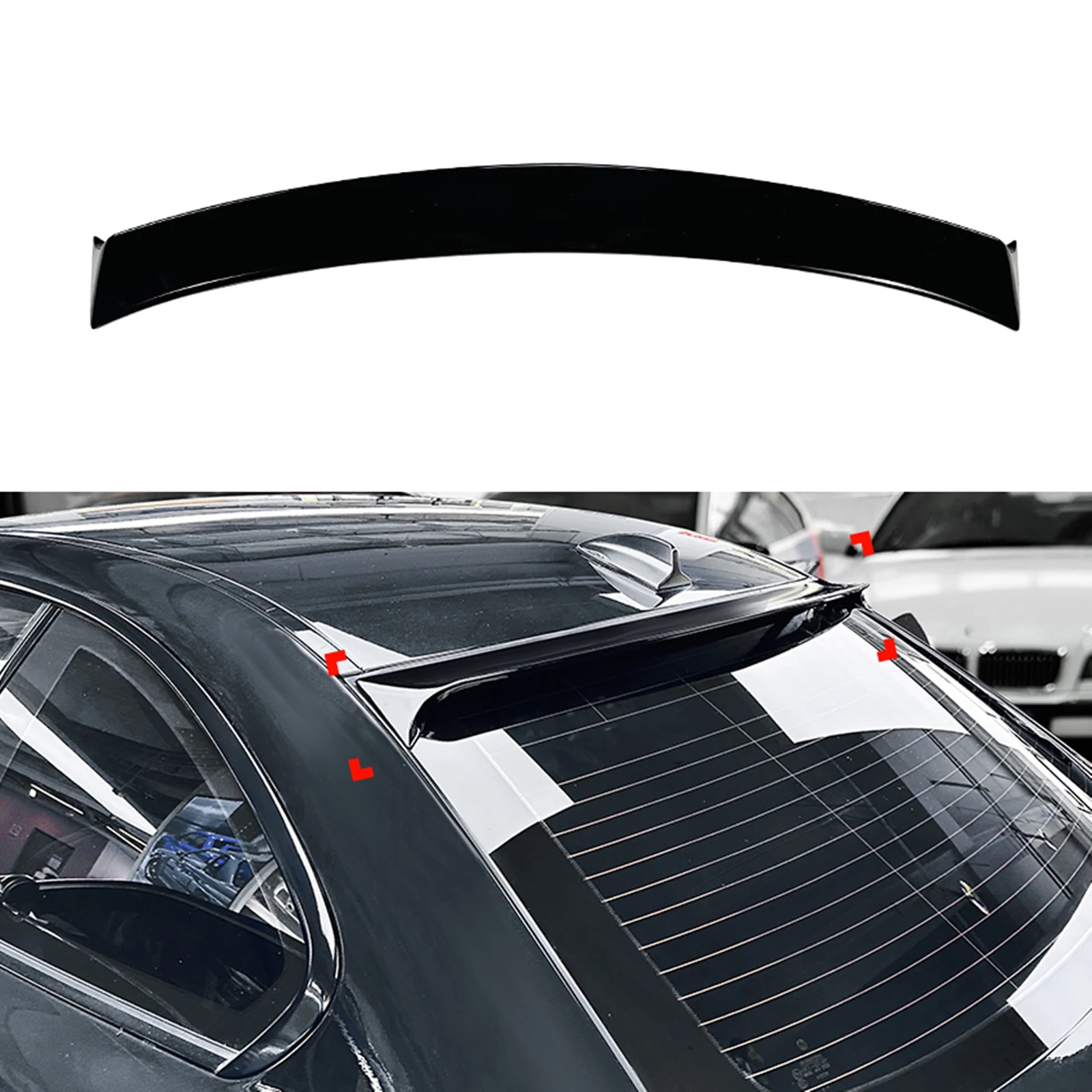 Rear Trunk Lid Roof Spoiler Wing For BMW 1 Series E82 Coupe 120i 128i 135i M1 2008-2013 Carbon Fiber Look/Gloss Black Upper Lip