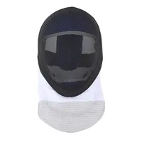 Fencing Sports Mask Fencing Protective Helmet with Padded Bib for Daily Practice and Competition Black Fencing Protective Gear 2