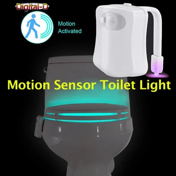 스마트 PIR 모션 센서 변기 라이트, 야간 조명, 방수 변기 시트, 변기 그릇 백라이트 욕실 룸 LED 루미나리아 램프