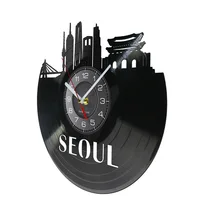 Seoul Architecture Wall Decor Home Decorative Wall Clock Handmade Seoul Vinyl Record Wall Clock South Korea Seoul Travel Gift 2