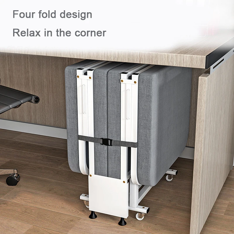 Foldable bed with wheels 190*80Cm Folding Single Bed Foldable Bed Adult Rest Portable Office Lunch Break Siesta Easy to carr