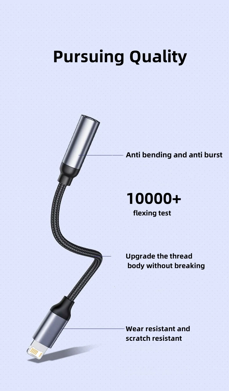 Lightning to 3.5mm Audio Jack AUX Cable - Male to Female Headphone Adapter and Audio Splitter