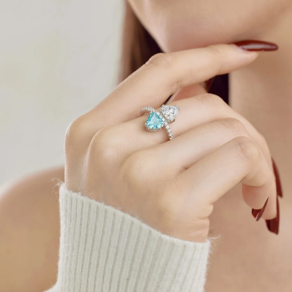 Aquamarine Ruby Birthstone Rings Vintage 1987 Aquamarine Ruby Toi