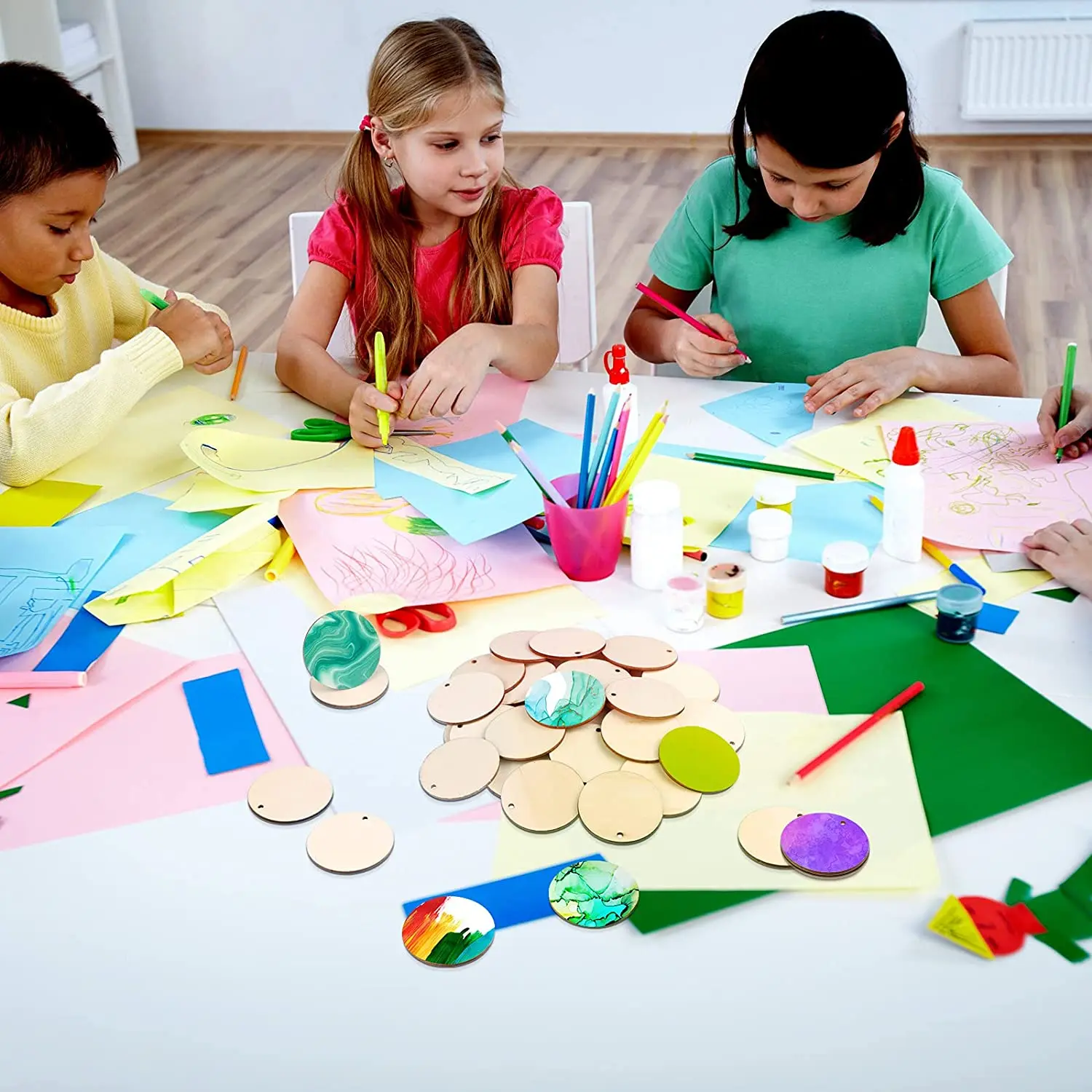 Natural Round Wood Slices 6