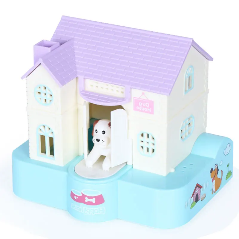 Cute House Coin Bank Creative Novelty Cartoon Puppy Steals Money Dinosaur Eats Money With Music Kids Financial Bank Toys