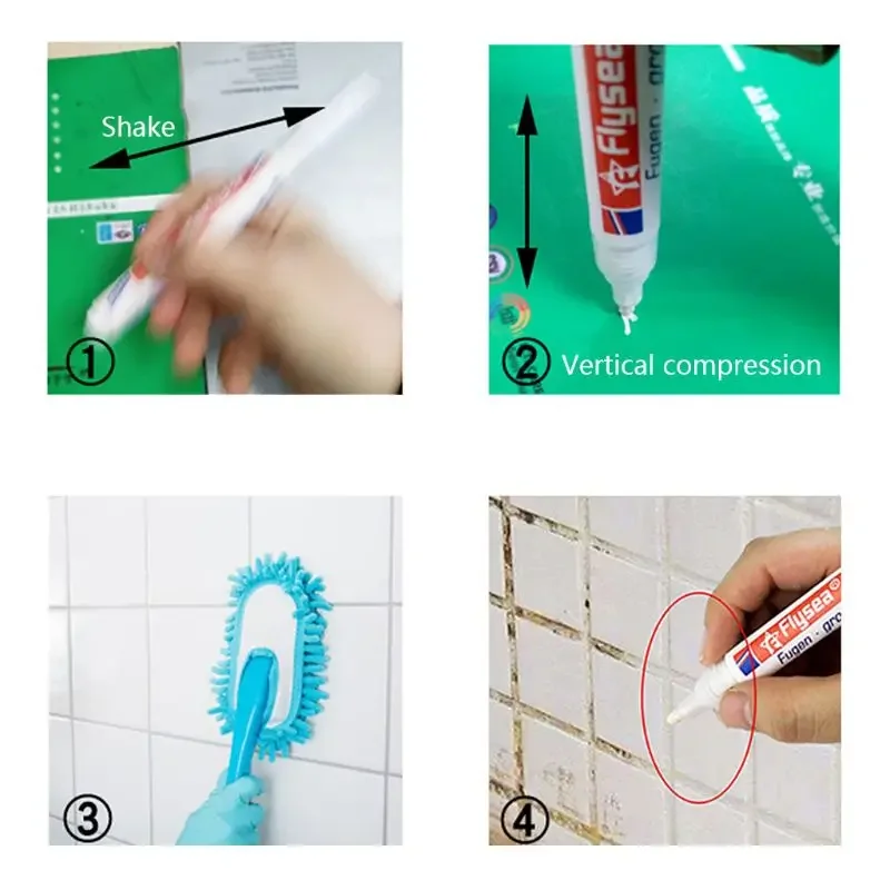 Tile Repair Pen Refill Wall Gap Grout Refresher Marker Odorless Non Toxic for Tiles Floor Kitchen Bathroom