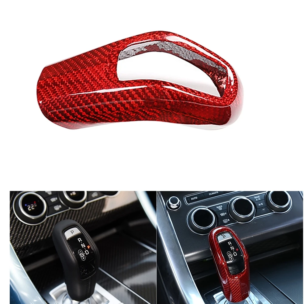 

Carbon Fiber Gear Shift Head Knob Cover Lever Paddle Cap Case Shell For Land Rover Range Rover Sport 2014 2015 2016 2017
