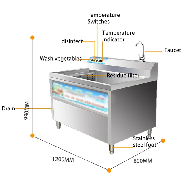 Obst Waschmaschine Bürste Gemüse Waschmaschine industrielle automatische  Förderer 300kg h Hochdruck reiniger - AliExpress