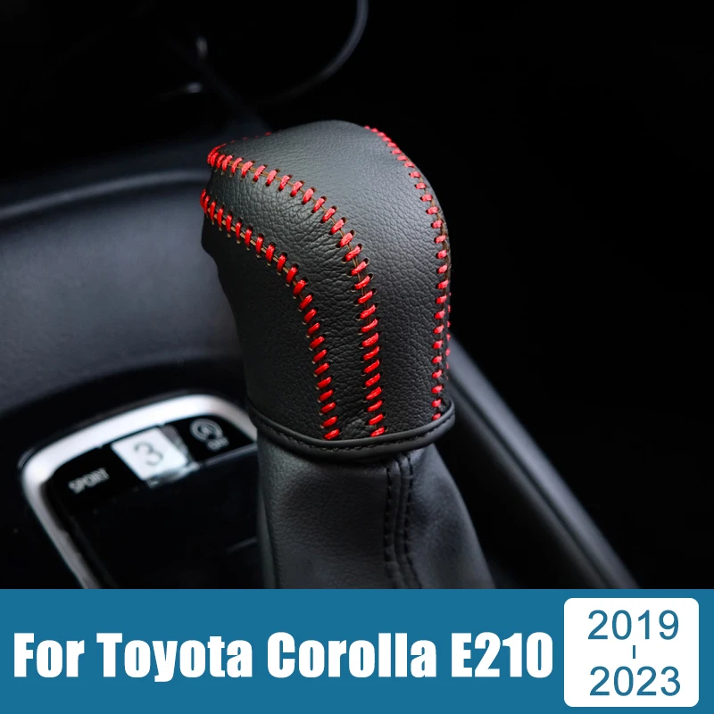 

For Toyota Corolla E210 2019 2020 2021 2022 2023 Leather Car Gear Head Shift Knob Cover Gear Shift Collars Interior Accessories
