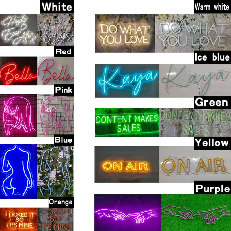 Description Picture 3 of itemCustom Neon Sign LED Night Lights for Room, Bedroom Decor, Wall Party Decoration, Lighting, Wedding, Birthday Color, Size, Font