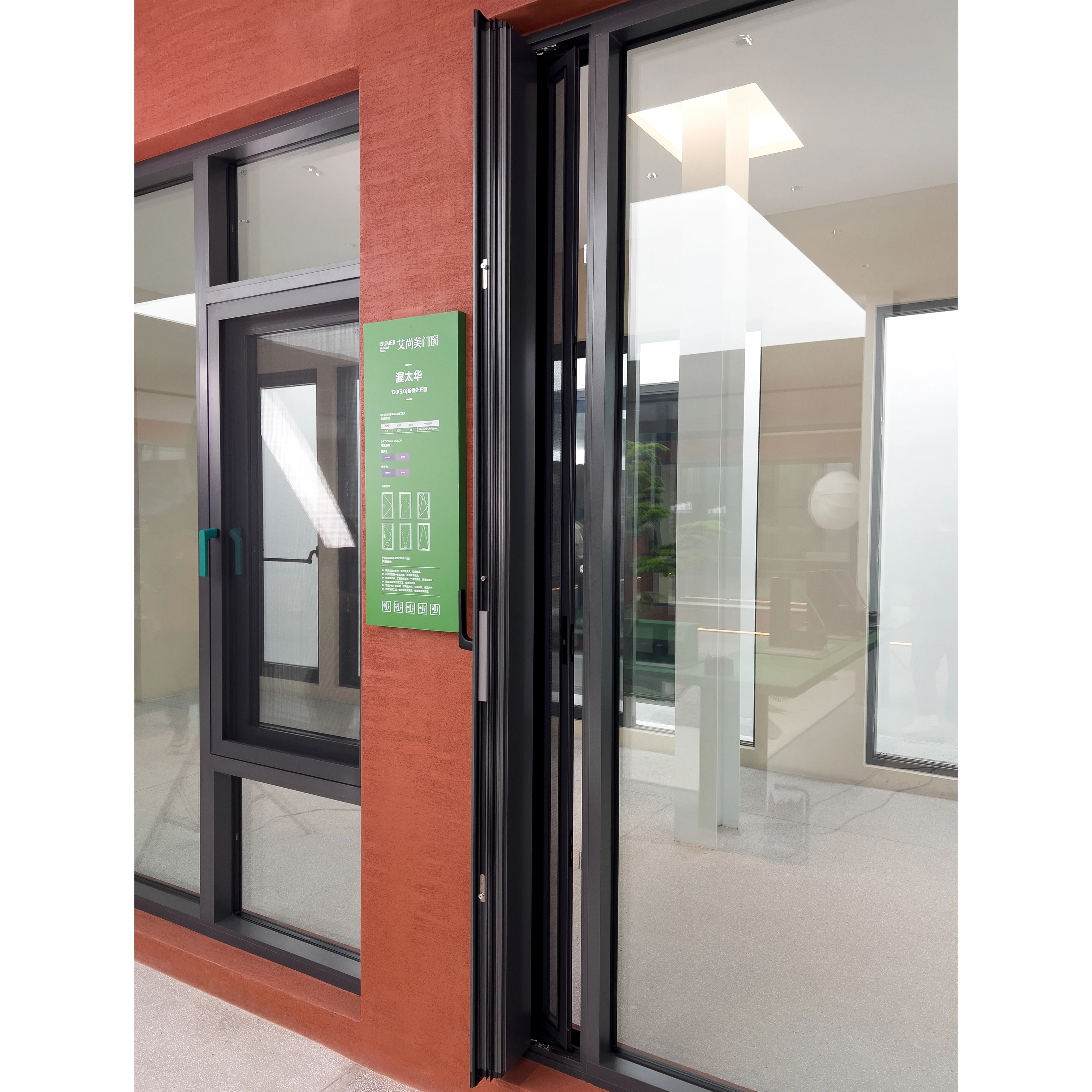 ISUMER Windows Aluminum Alloy 3.0 Frame Clear Glass Window Factory Modern Design Thermal Break Aluminum Profile Casement Windows