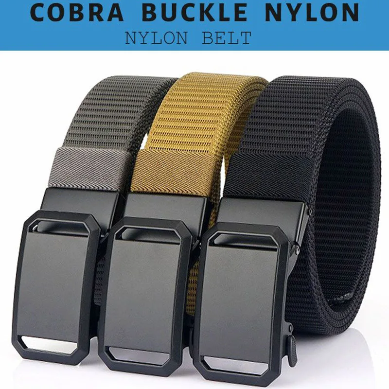 2023 New Nylon Belt For Men With No Hole Automatic Buckle Waist Sealing Tactical Training High Density Quick Release Woven Belt hot sale tactical belt for men military hiking rigger 1 5 nylon web work adjustable belt with heavy duty quick release buckle