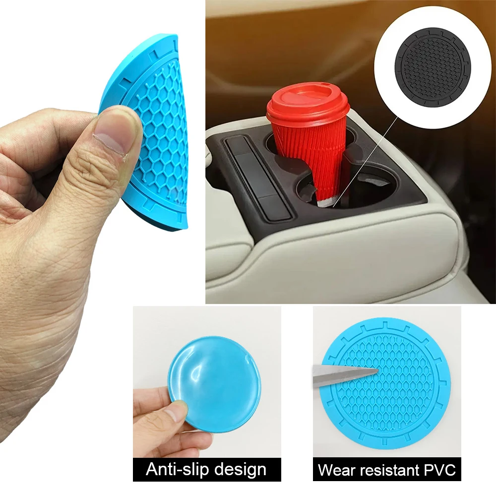 2PCS Car Cup Coaster Waterproof Non-Slip Auto Interior