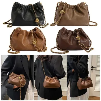 Borsa tote a tracolla da donna Borsa hobo in pelle PU Borsa a secchiello retrò alla moda Borsa a tracolla a catena coreana di fascia alta