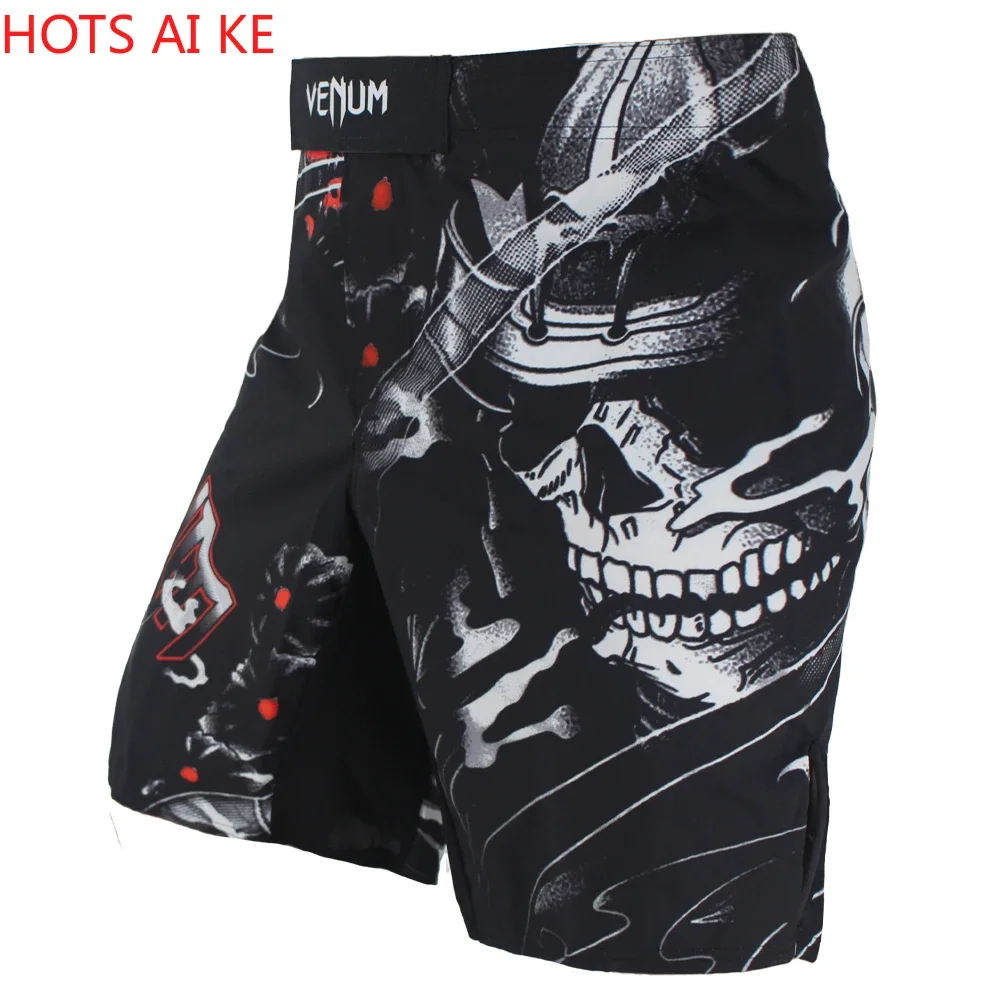 Snake head Shorts Men Running MMA Shorts Quick Dry Workout Bodybuilding Gym Spandex Sports Jogging Pocket Tennis Training Shorts