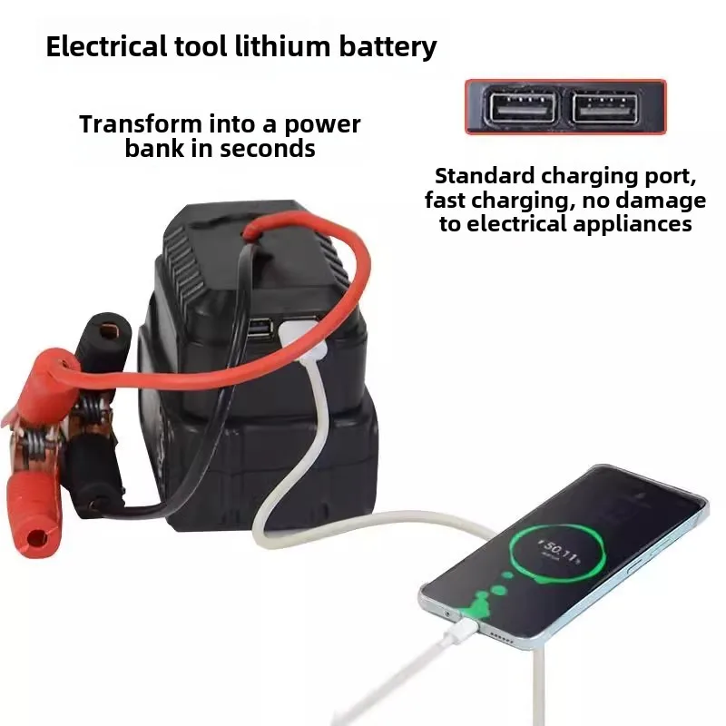 Universal Battery Adapter Charger for Makita 18V Lithium Battery Power Tools Electric Wrench Grinder Hammer Car Emergency Start