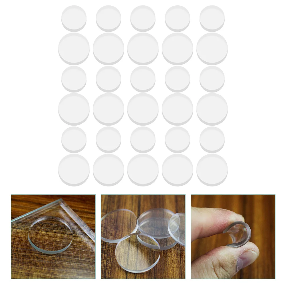 

30 Pcs Glass Non-Slip Gel Pad Furniture Clear Rubber Bumpers Anti Pads Cupboard Table Drawer Cabinet Desk Tabletop Spacers
