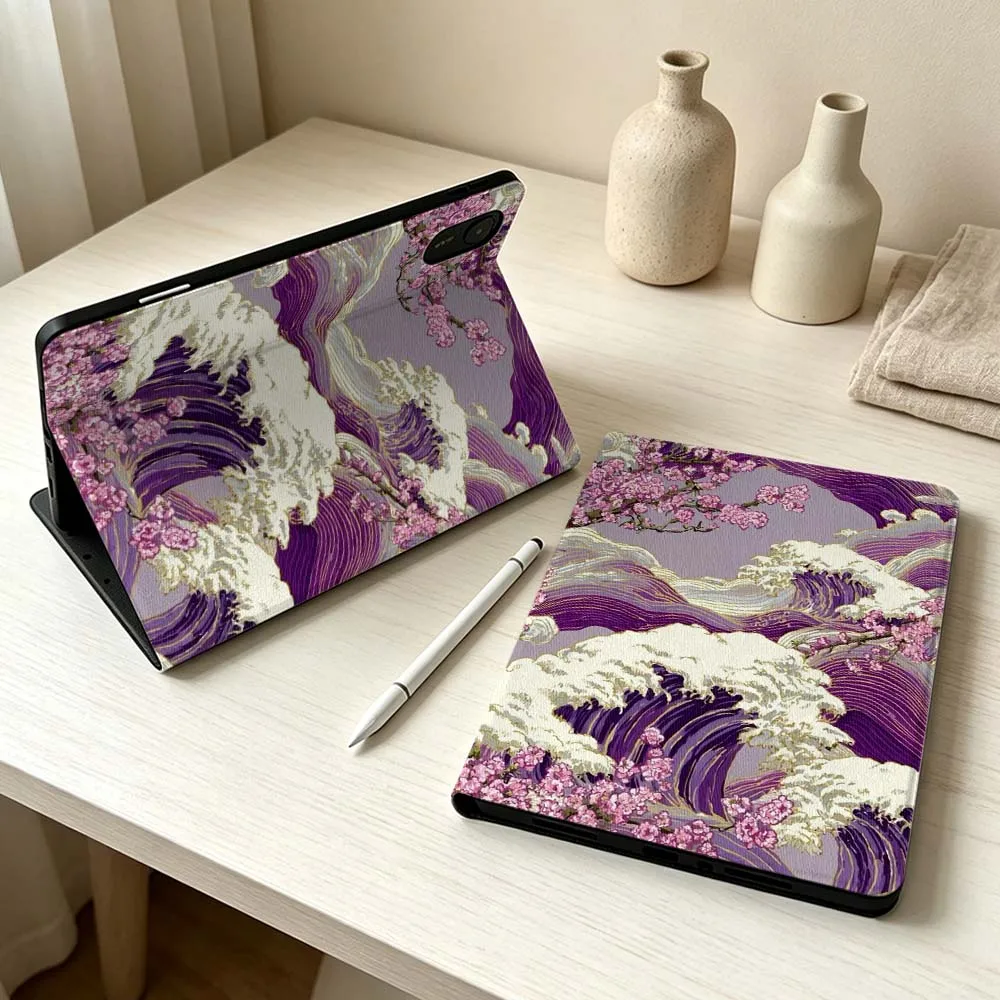Cherry Blossom Wave Soft Pen Tray Tablet Case