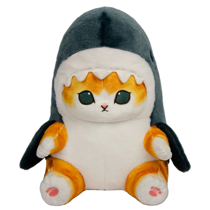 11CM Cute Kawaii Pendant Keychain Cloth Plush Doll Little Shark Cat Soft Toys Room Car Bag Decoration Key Rings Birthday Gift 6