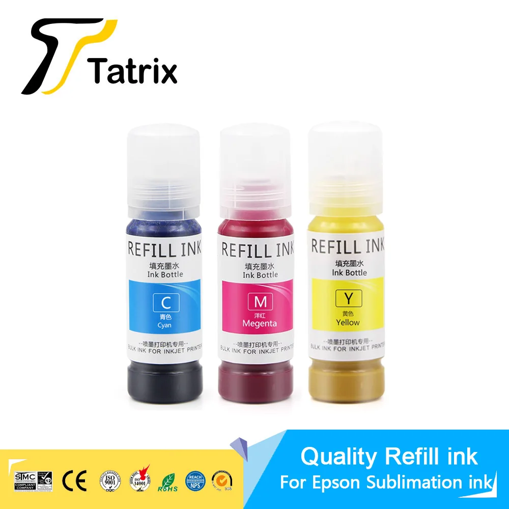 103 104 Sublimation ink 70ml for Epson ET-2720 ET-2760 ET-4700 ET-4760 ET-1500 WF3620 WF3640 WF7610 WF7620 WF7710 WF7720 printer