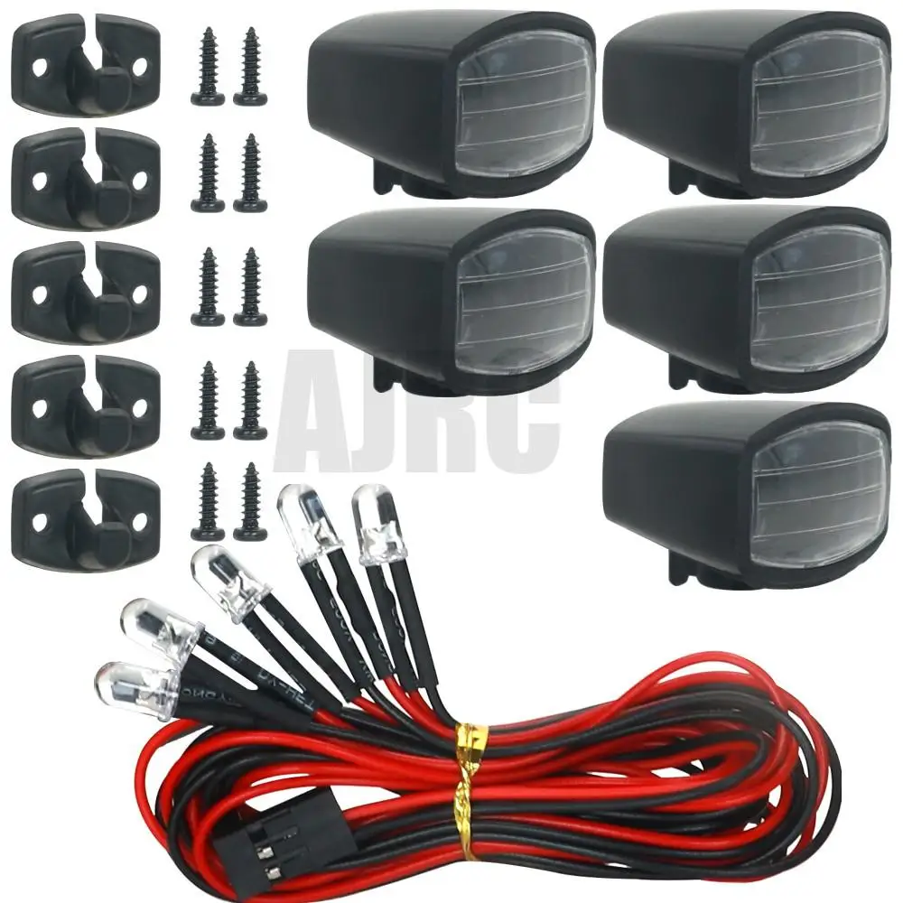 4/5/6pcs/set Led Spotlight Roof Light Lampshade For 1/10 Rc Crawler Car Axial Scx10 Ii Yikong Arrma Rc Car Parts 5