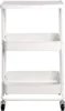 2-Tier Metal Kitchen/Utility Cart with Shelf, White 2
