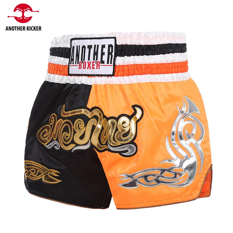 

Men's Muay Thai Shorts Satin Boxing Training Shorts Women Child Embroidery Kickboxing Fighting Pants MMA Martial Arts Clothing