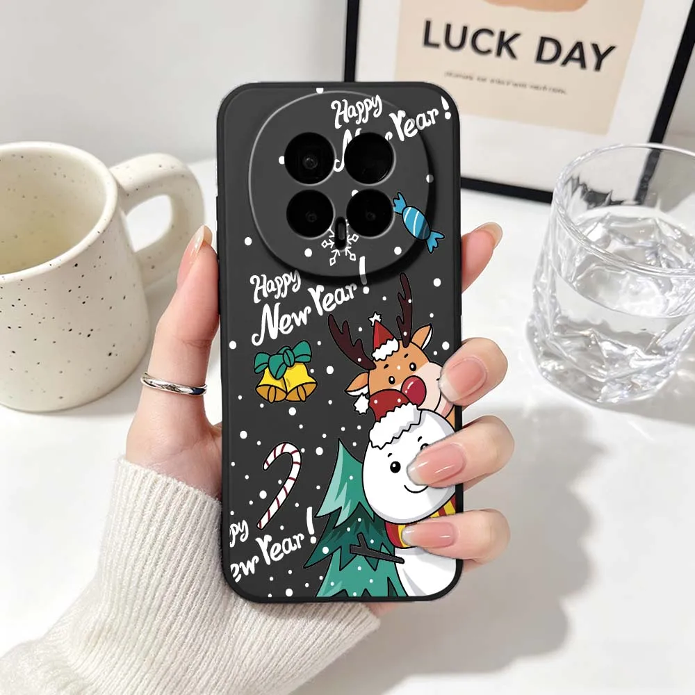 Festive Cartoon Christmas Deer Phone Case - Black