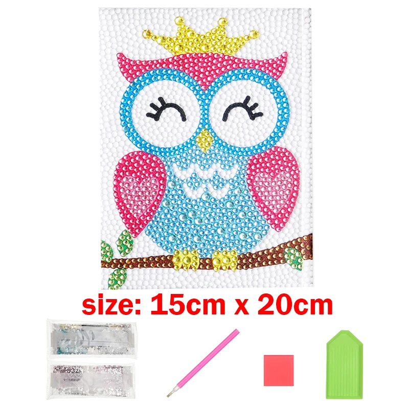 DIY Owl Diamond Painting Silly Portrait Design Embroidery Cute