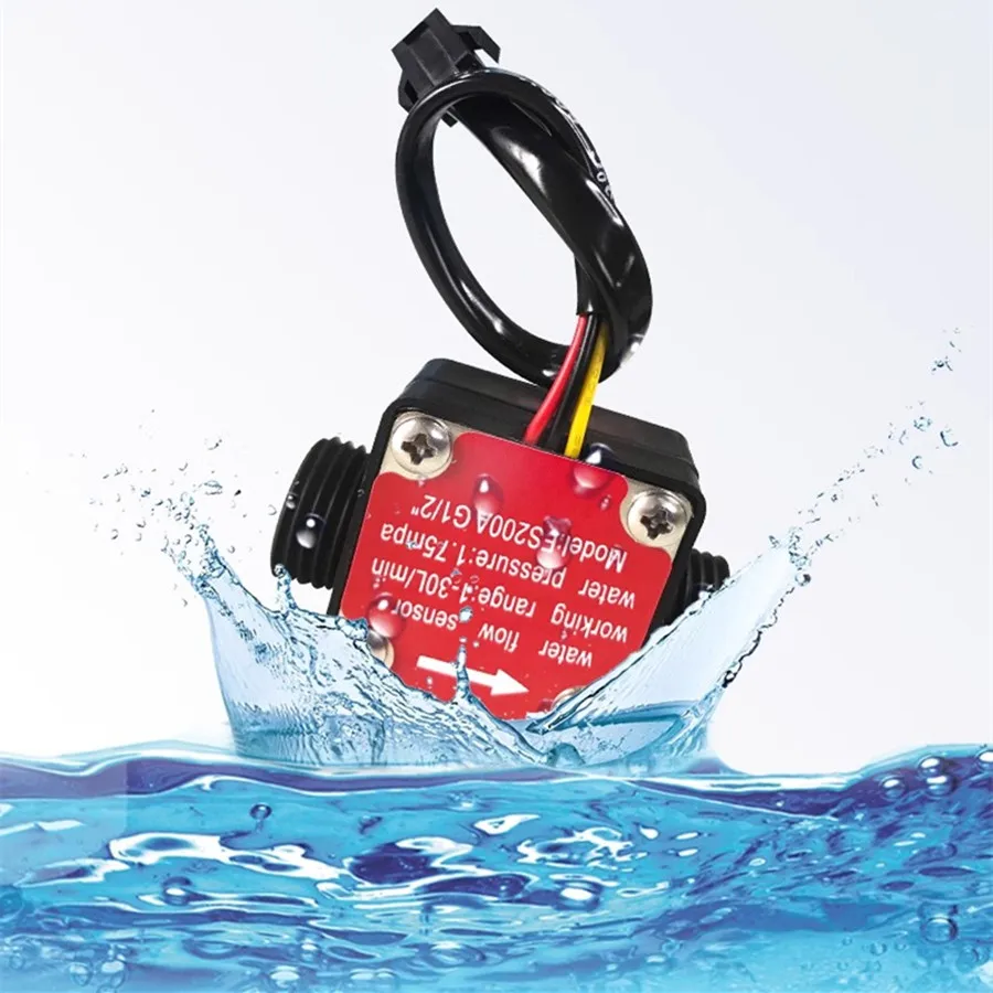 Water Fuel Flow Meter Sensor Counter Hall Flowmeter Pool Float Switch for Water Heater Credit Card Machine G1/2 1-30L/min flow meter water flow meter