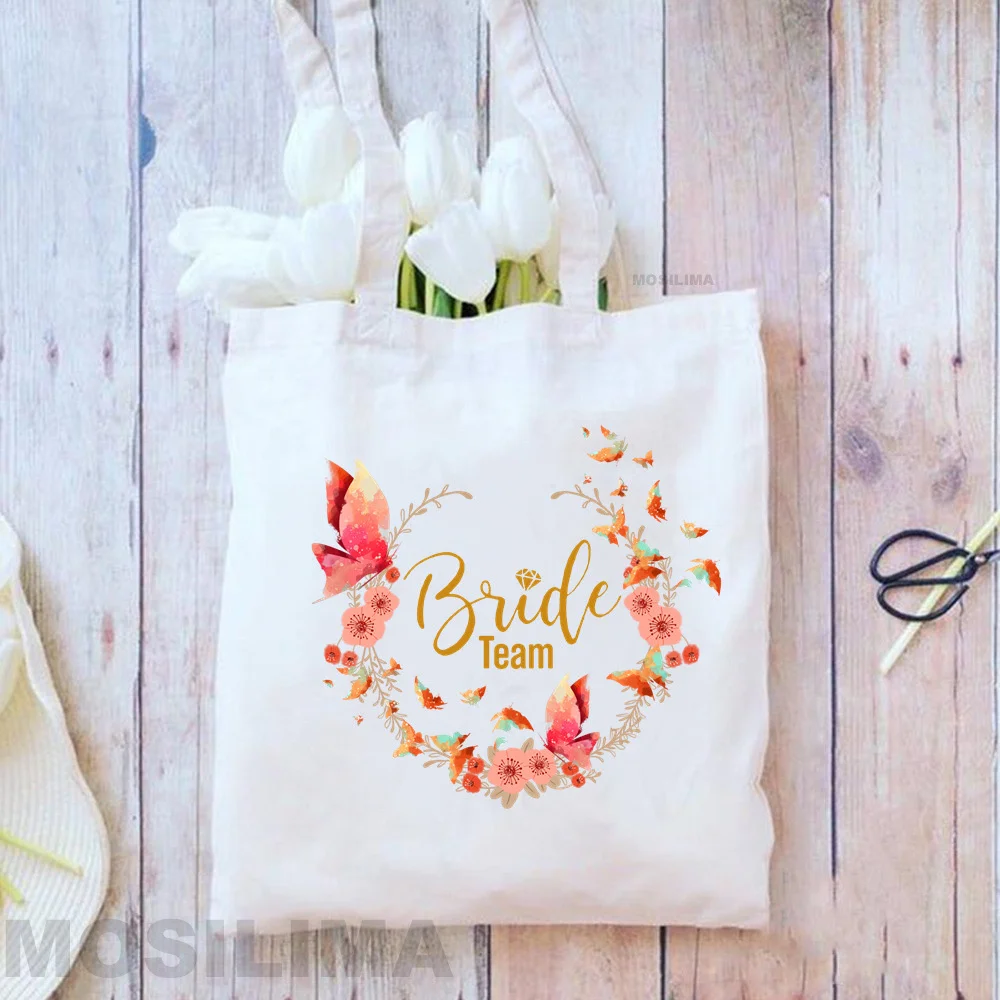 

Team Bride Wedding Party Decoration Bag Bridsmaid Gifts Bag Bachelorette Beg 35*40CM OXFK