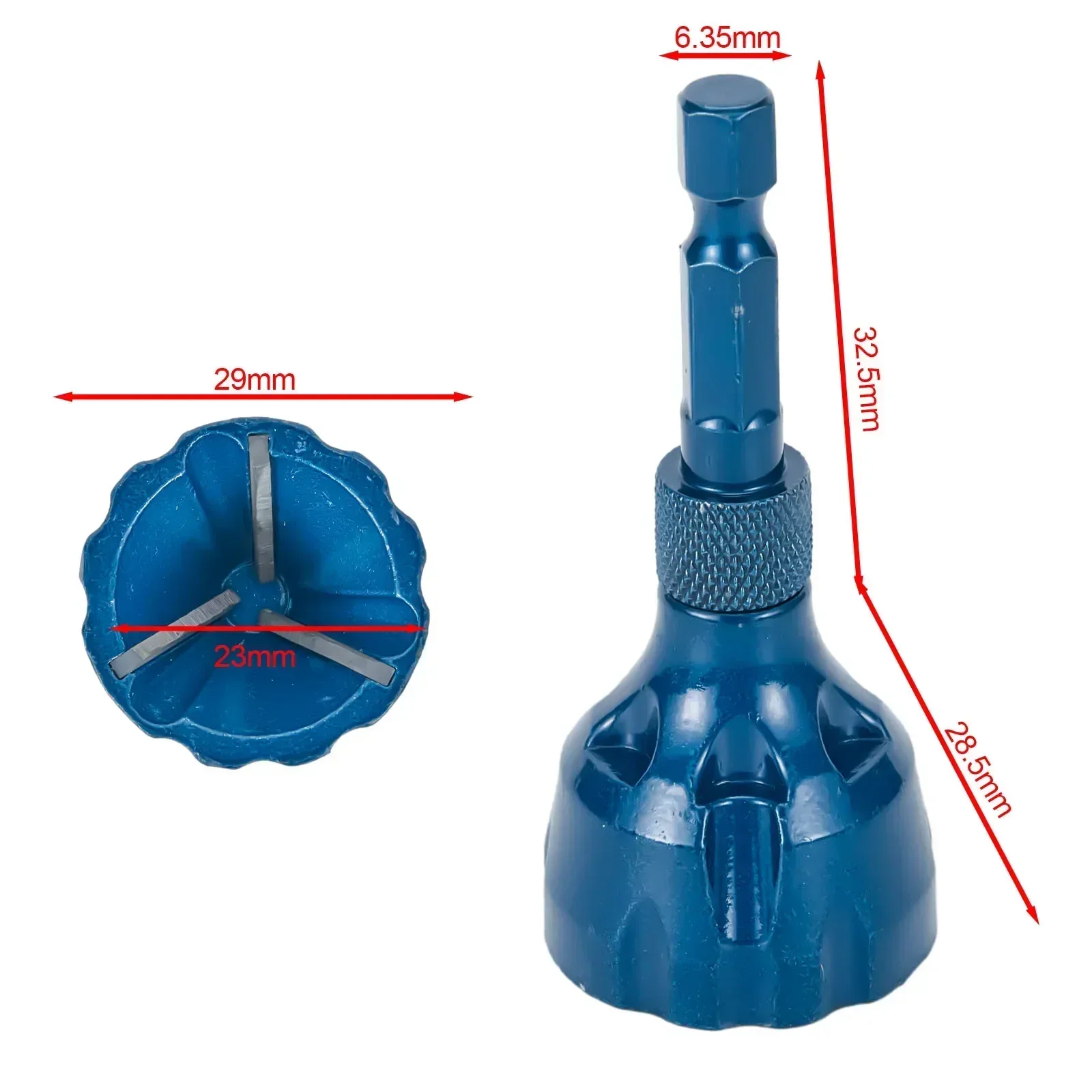 3 20mm Tungsten Steel Chamfer Tool Hex Shank Thread Cleaner Excellent For Metal Fiberglass Wood Plastic