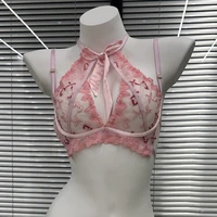 Women's Butterfly Mambo Bra Set 32-38, Sexy Embroidered Ribbon Bow Lingerie, Pure Desire Bralette and Panty Set BANERDANNI Tushy