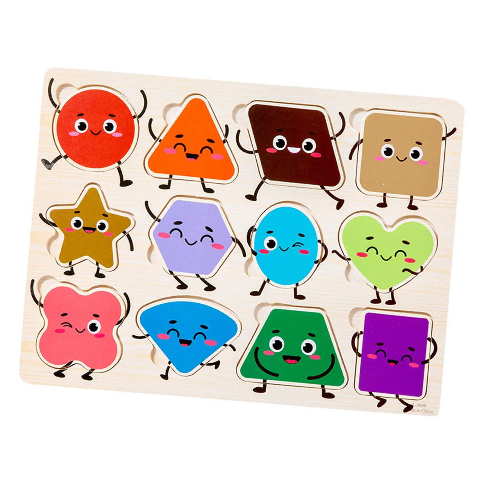 

Montessori Toy Wooden Shape Puzzles Kids Valentines Gifts Developmental Toy Shape Matching Board for Children Boy and Girls