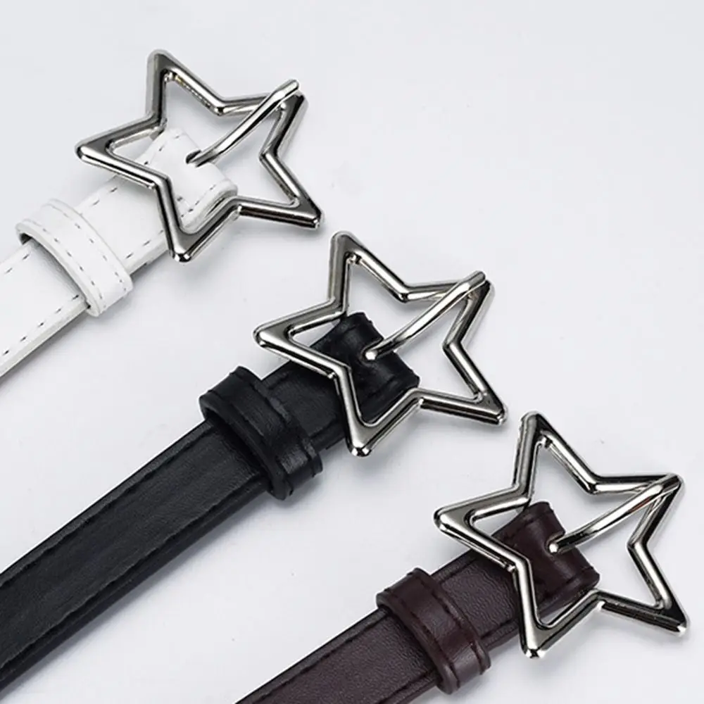 Mädchen Jungen Fünfzackigen Stern PU Schnalle Gürtel Bund Einstellbare Metall Snap Leder Gürtel Taille Gürtel Taille Strap Dünnen Gürtel – Detail 2
