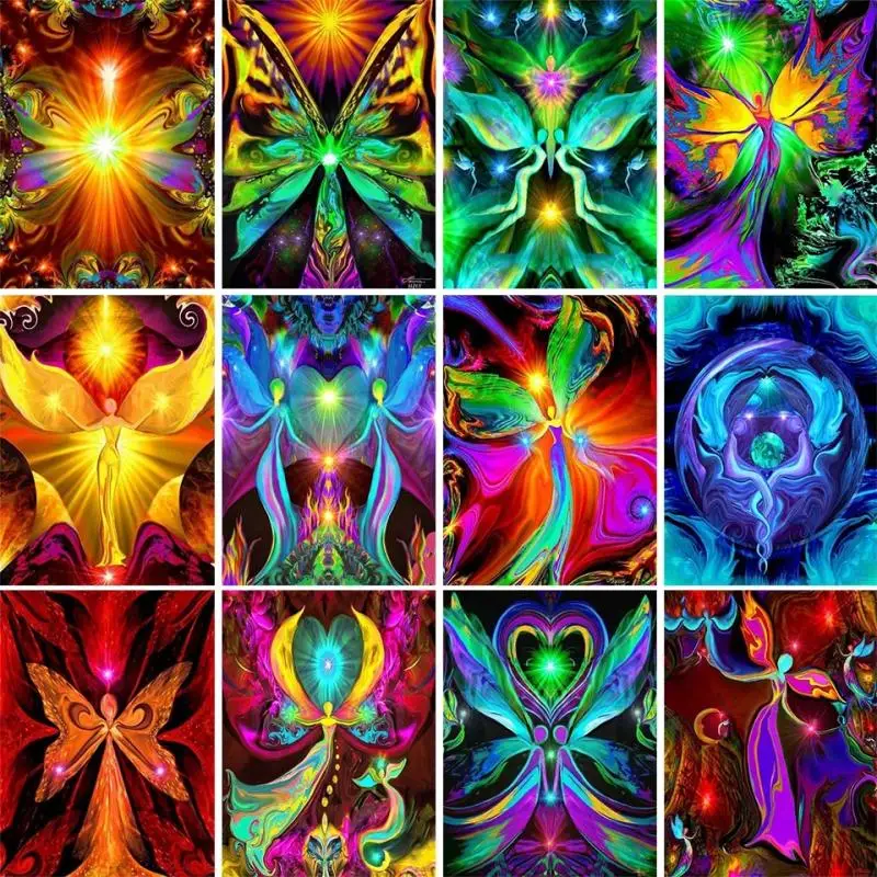 

5D DIY Diamond Painting Abstract Colorful Butterfly Fairy Rhinestone Picture Full Square Round Diamond Embroidery Home Decor