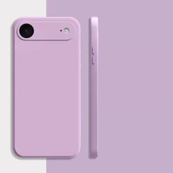 Premium Liquid Silicone Soft Phone Case with Lens Protection and Square Design - iPhone 17 Pro (Purple)