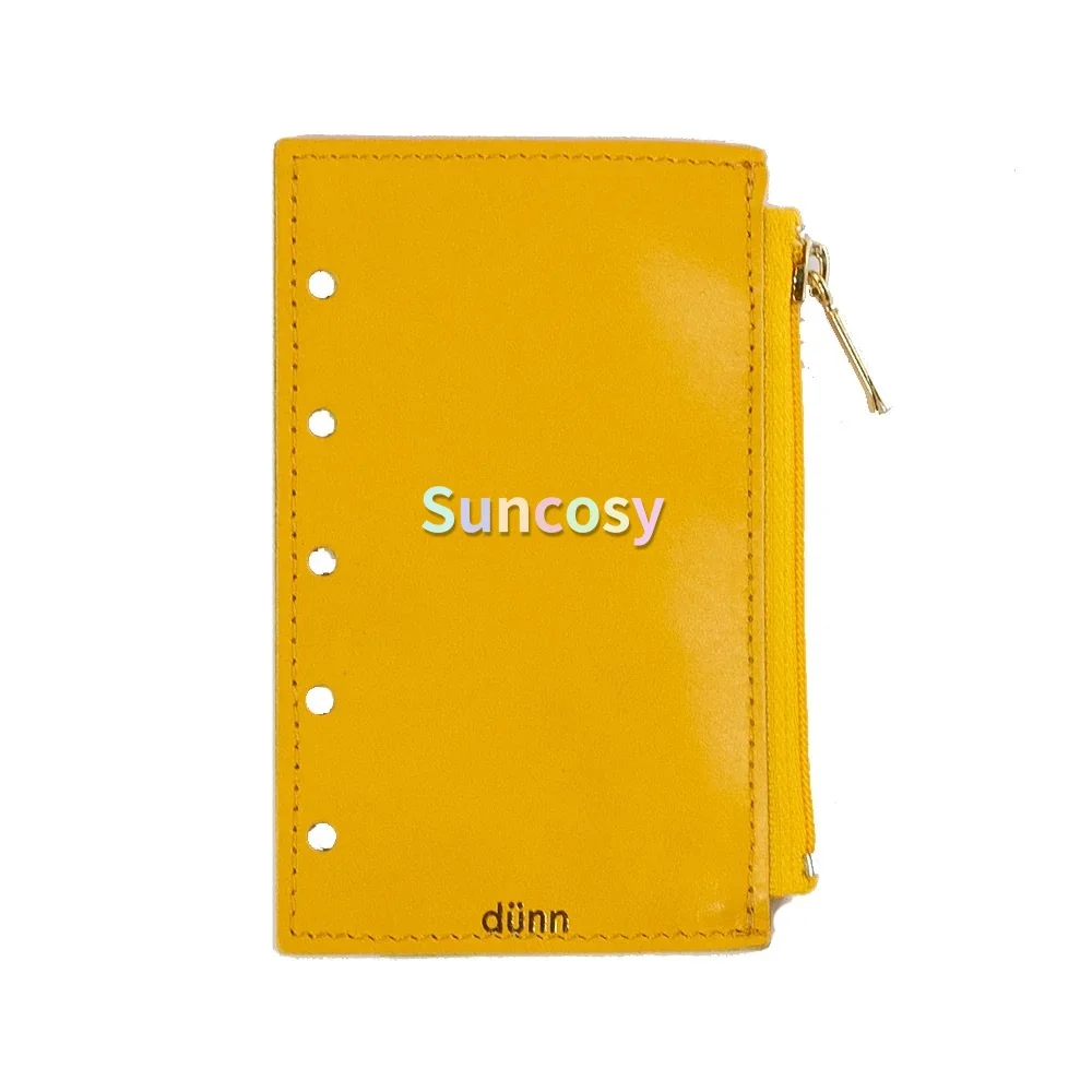 Dunn 초박형 가죽 구멍 뚫린 리필 파우치, M5/A7 플래너용, 휴대용 및 편리한, 5 또는 6 링 바인더에 적합