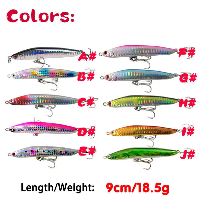 Kunlang 1 PCS Sinking Pencil Bait Hard Fishing Lures 9cm 18.5g Accessories  Saltwater Lures Fish Bait Trolling Lure Leurre Peche - AliExpress