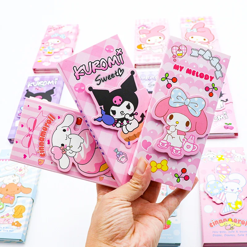 

16pcs/lot Sanrio Kuromi Melody 3 Folding Memo Pad Sticky Notes Cute N Times Stationery Label Notepad Bookmark Post School Supply