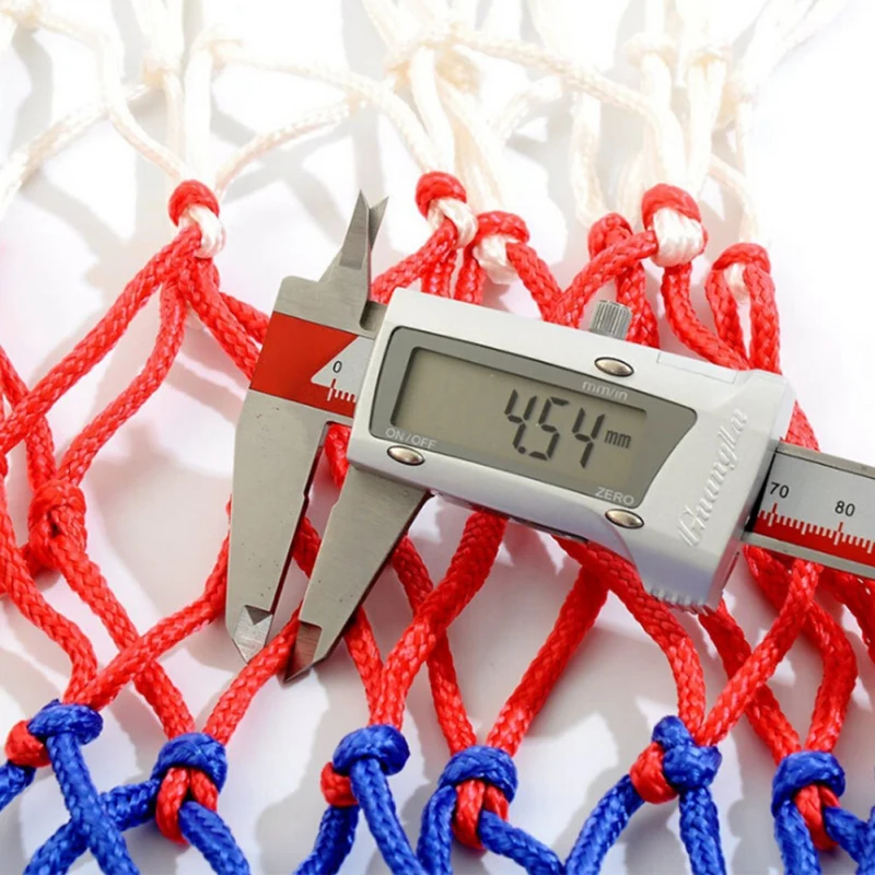 High Quality Durable Standard Size Nylon Thread Sports Basketball Hoop Mesh Net Backboard Rim Ball Pum 12 Hooks Net view 3