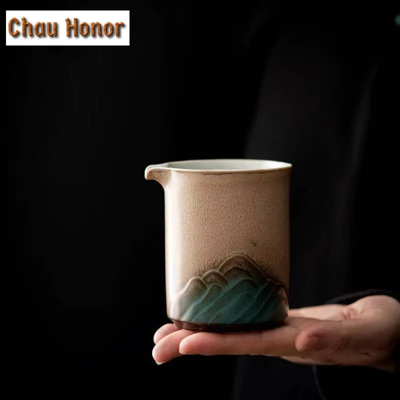220ml Japanese Coarse Pottery Distant Hills Tea Pitcher Tea Divider Cha Hai Dispenser Justice Cup Puer Fair Mug Cafes Supplies