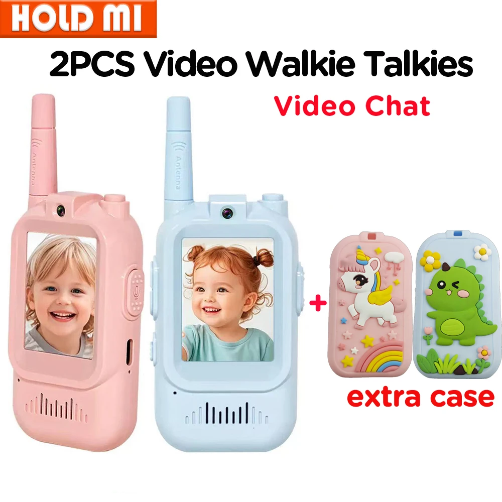 2 PCS Kids Video Walkie Talkie 2" HD Screen USB-C Rechargeable One-Click HD Call Intercom Children Boys Girls Birthday Gifts