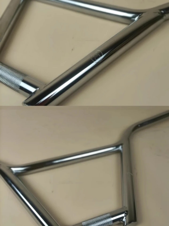 Guidon BMX Acier Chromé - Droit, Avec Orthèse - 600x200mm - Neuf (Allemagne)