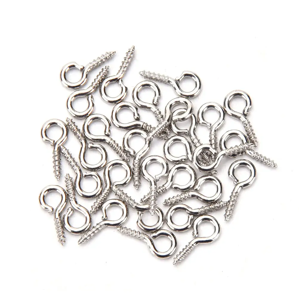 100 Pcs/lot 8/10mm Small Sheep Eyes Nail Screw Tiny Mini Eye Pins Hooks Eyelets for Bead Charms Pendant DIY Jewelry Findings