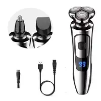 Electric Shaver Man Rechargeable Razor Shaving Knife Whisker Knife Household Portable Floating Three Tip Water Wash 6