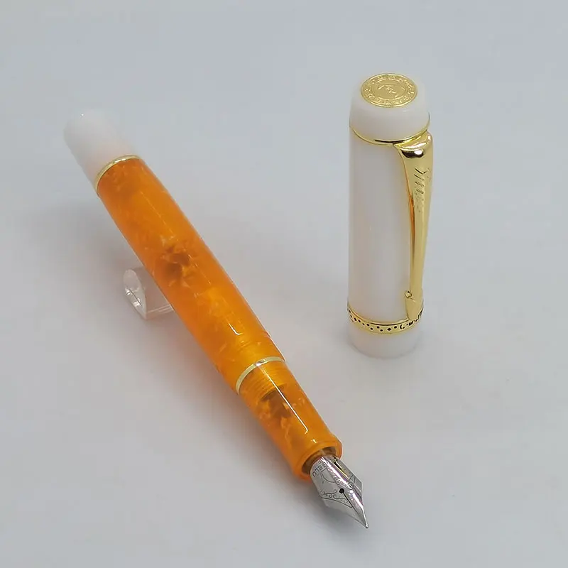 Kaigelu 316B Fountain Pen F EF  Nib  Beautiful Marble Amber Pattern Ink Pen Writing Gift for Office Business The Trumpet