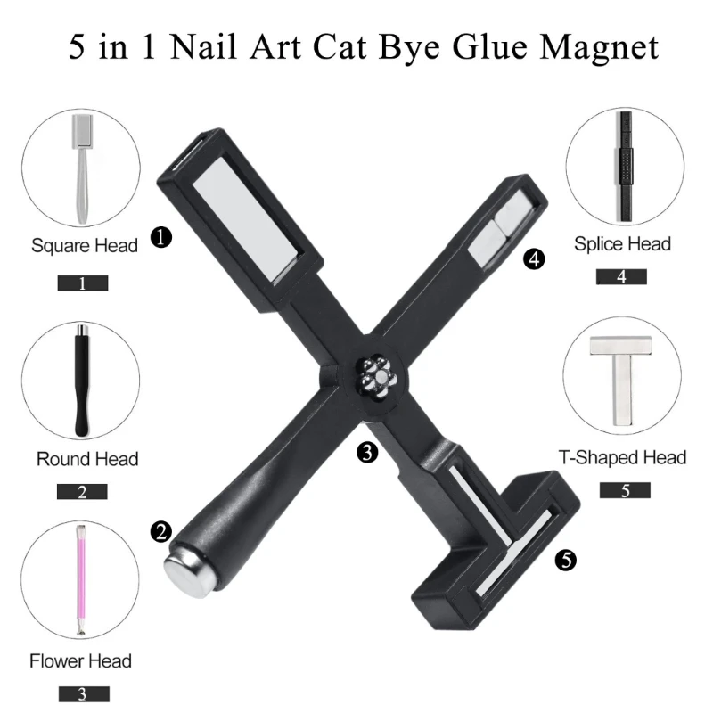 

5 in 1 Multifunction Magnet Wand Cats Eye Magnet Tool for Nail Gels Polish