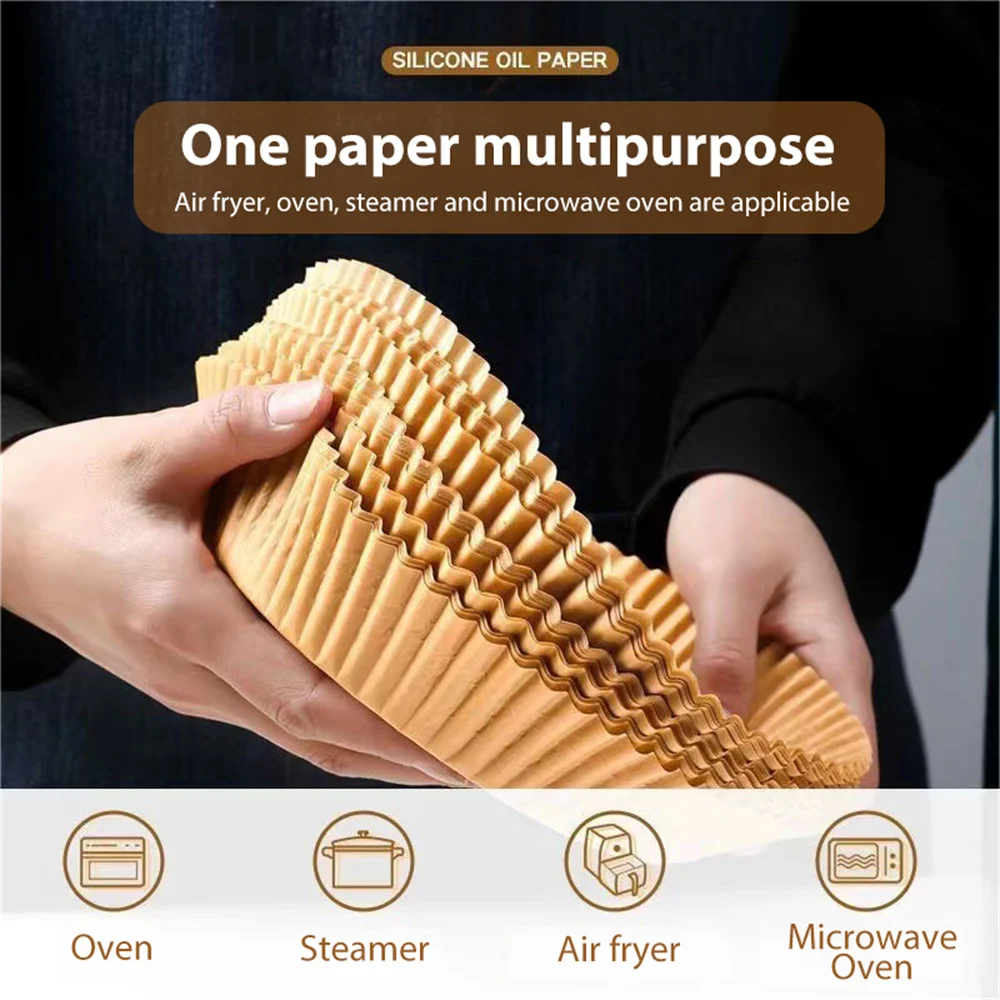 50PCS Air Fryer Parchment Paper Liners Non-Stick Disposable Paper –  Desiconnectshop