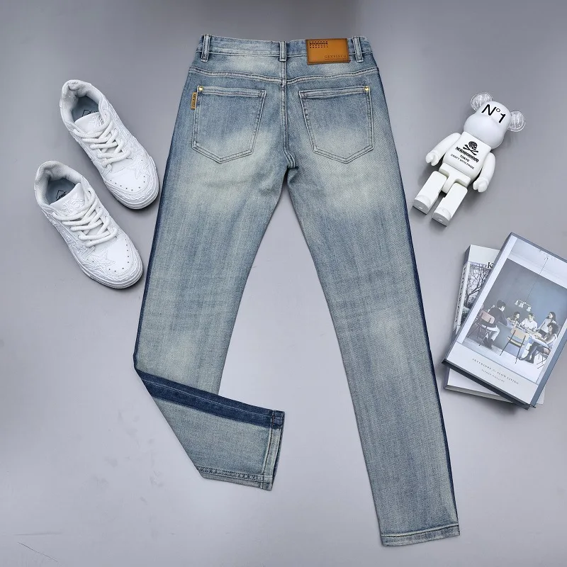 Description Picture 5 of itemSummer jeans men's striped print design fashion street fashion Korean slim stretch casual ankle banded pants